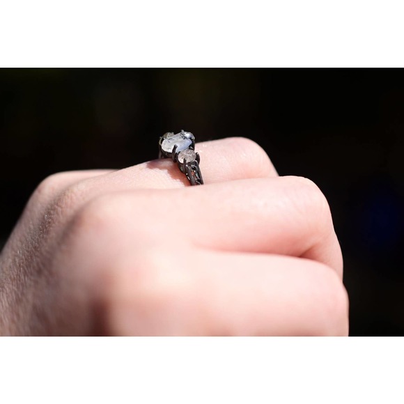 Sapphire Ring Boho Ring Unique Sterling Silver Ring Size 7 Avello - Picture 4 of 8